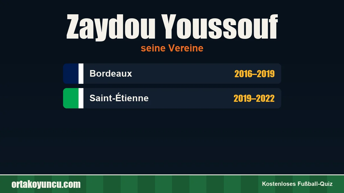 Zaydou Youssouf: Vereine und Jahre