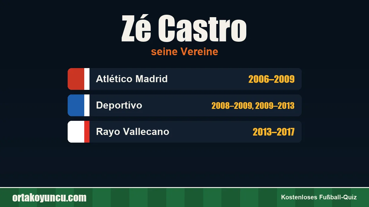 Zé Castro: Vereine und Jahre