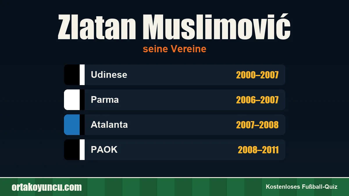 Zlatan Muslimović: Vereine und Jahre