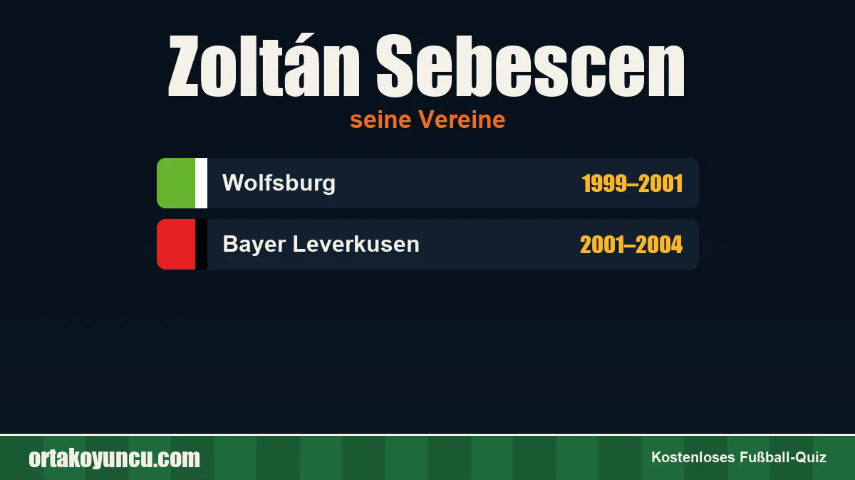 Zoltán Sebescen: Vereine und Jahre
