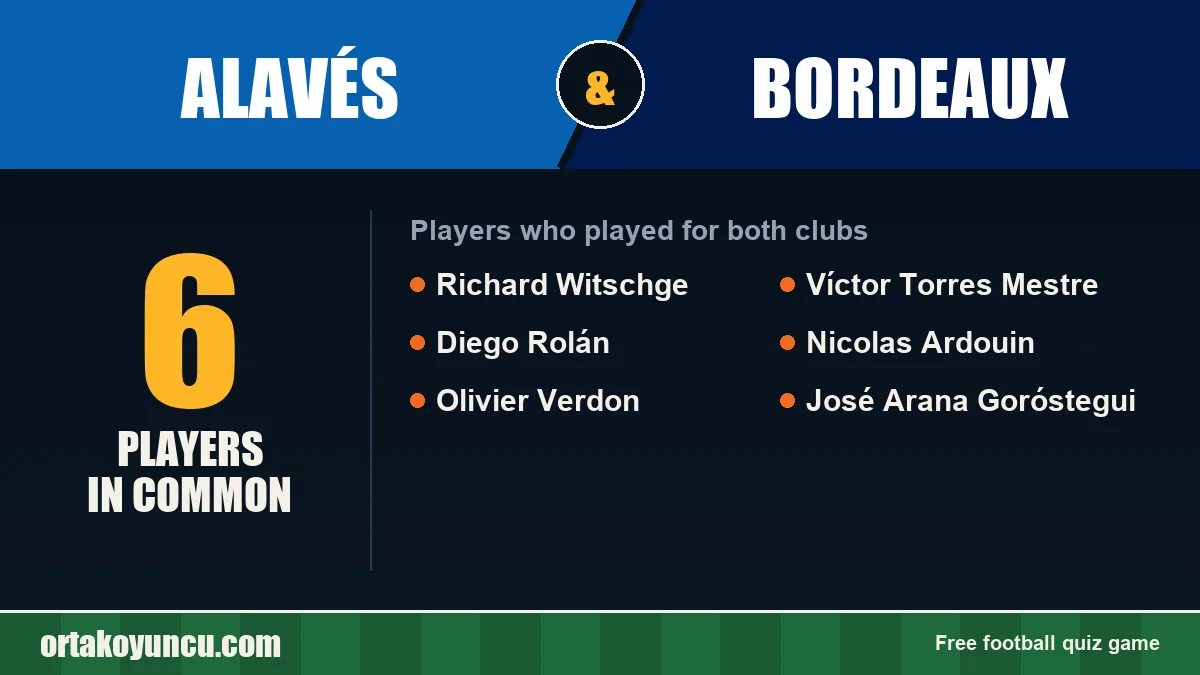 Players who played for both Alavés and Bordeaux: 6 players