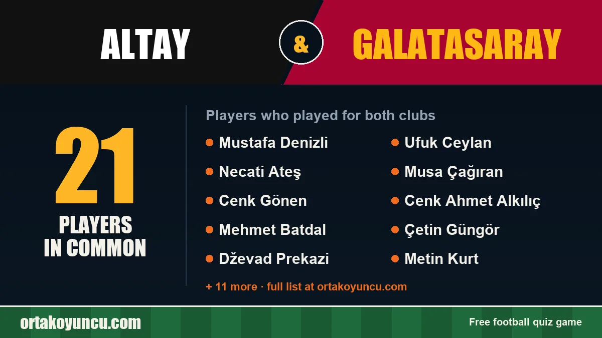 Players who played for both Altay and Galatasaray: 21 players