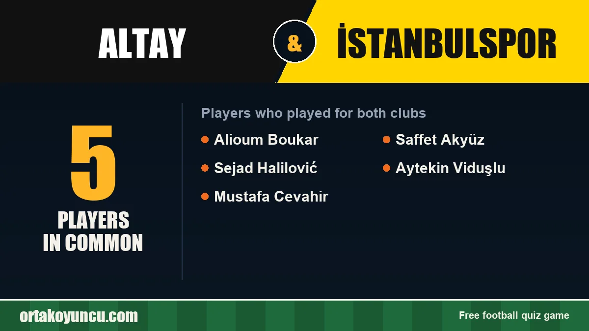 Players who played for both Altay and İstanbulspor: 5 players
