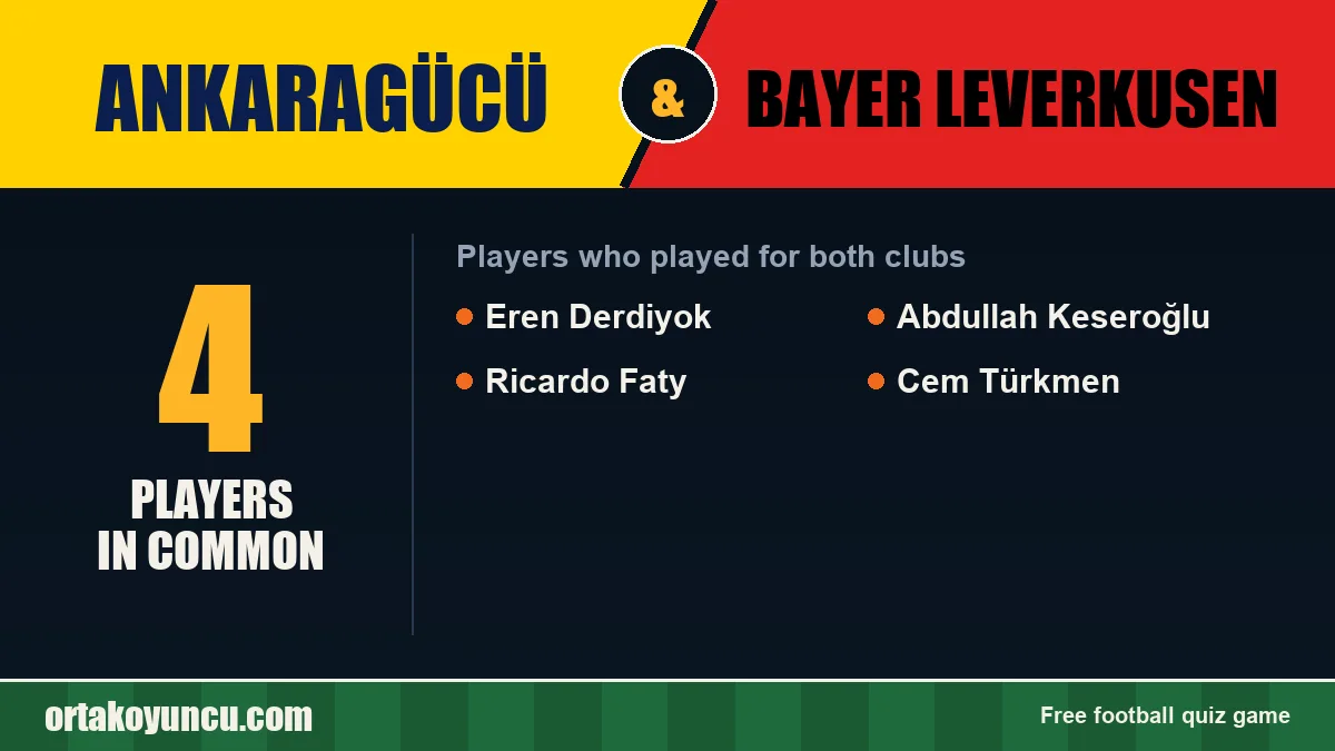 Players who played for both Ankaragücü and Bayer Leverkusen: 4 players