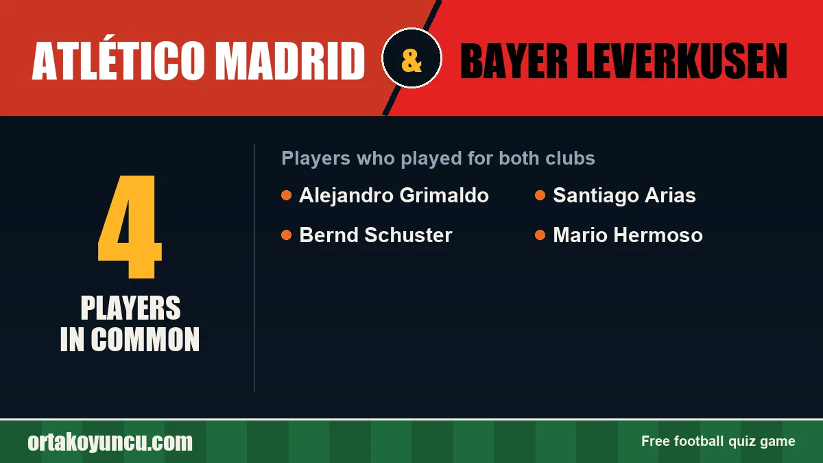 Players who played for both Atlético Madrid and Bayer Leverkusen: 4 players