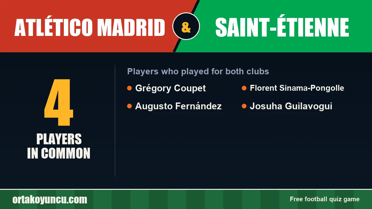 Players who played for both Atlético Madrid and Saint-Étienne: 4 players