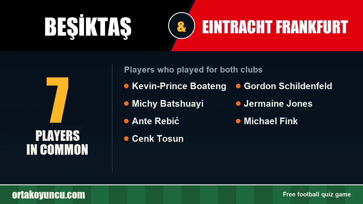 Players who played for both Beşiktaş and Eintracht Frankfurt: 7 players