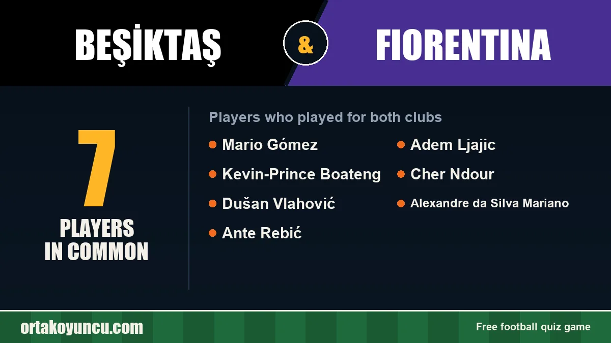 Players who played for both Beşiktaş and Fiorentina: 7 players