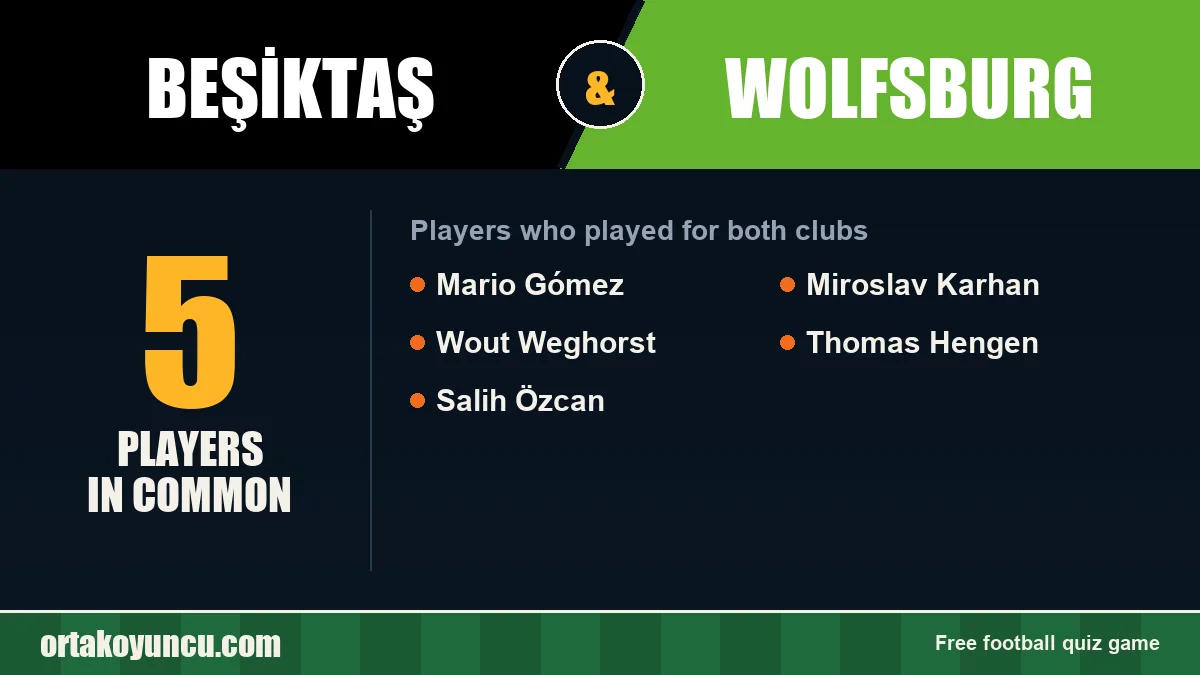 Players who played for both Beşiktaş and Wolfsburg: 5 players