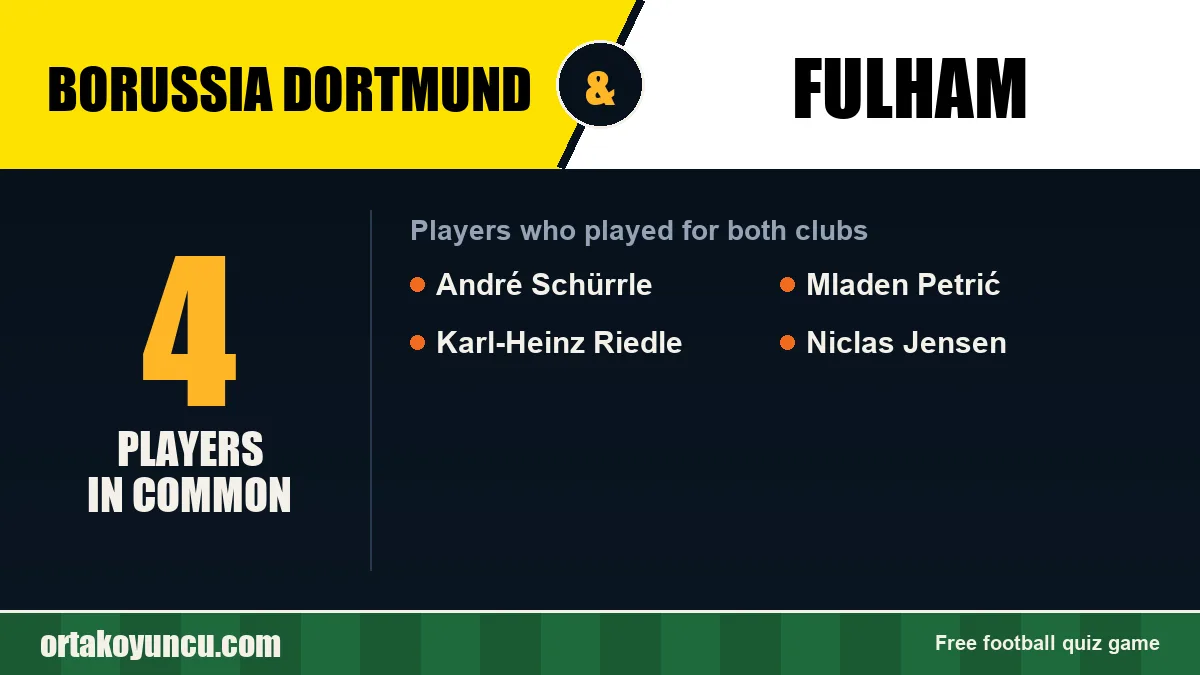 Players who played for both Borussia Dortmund and Fulham: 4 players