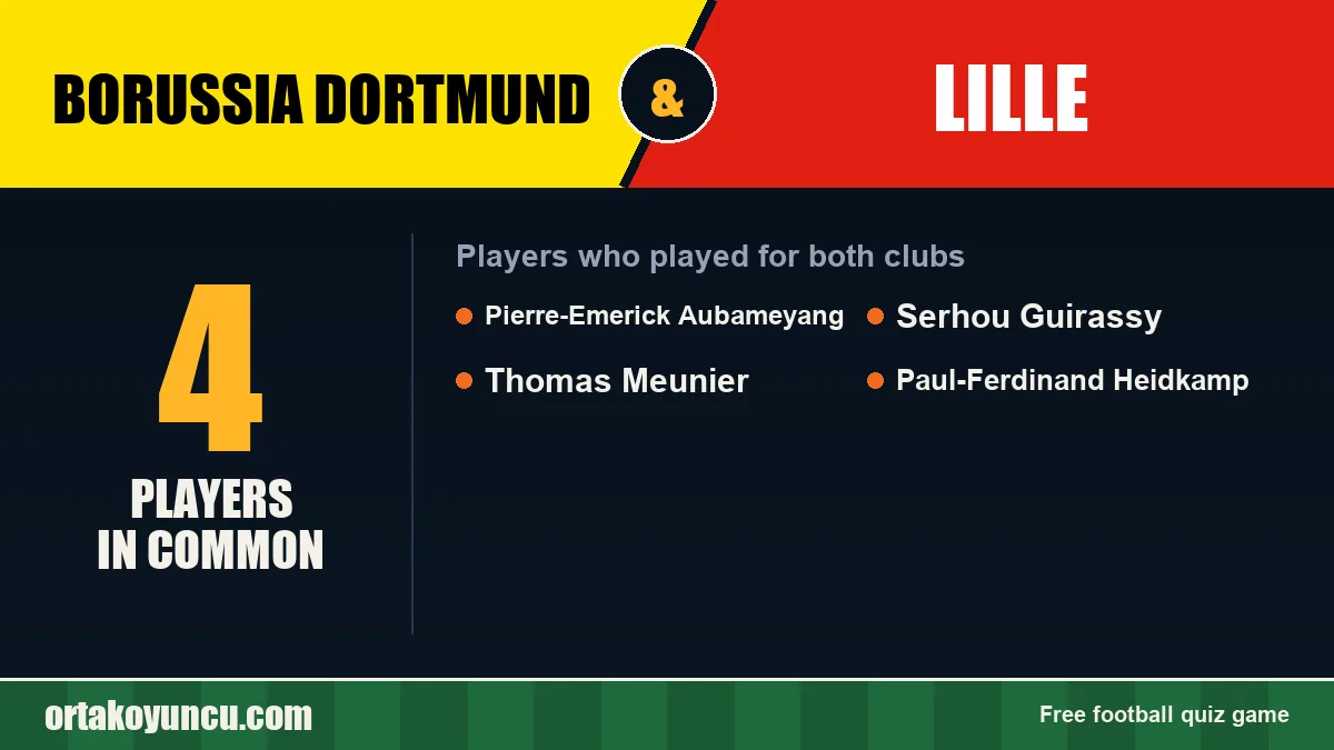Players who played for both Borussia Dortmund and Lille: 4 players