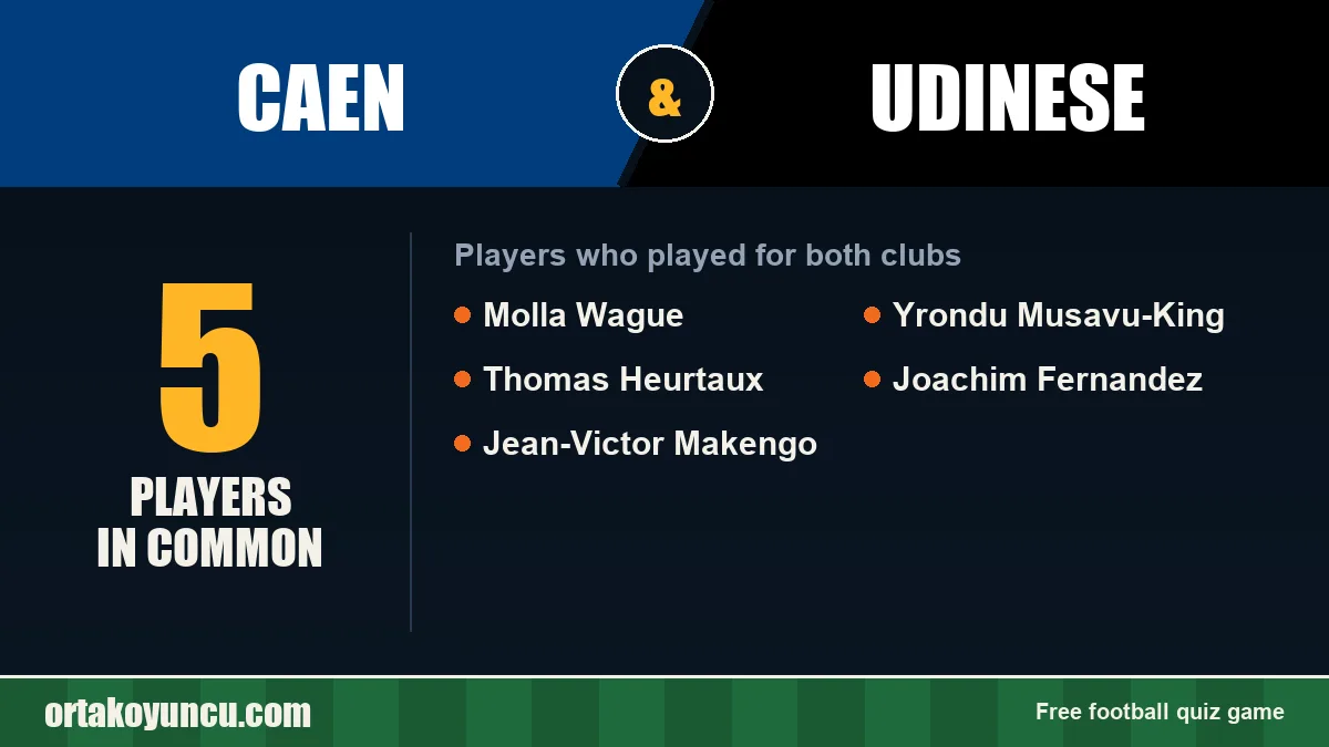 Players who played for both Caen and Udinese: 5 players