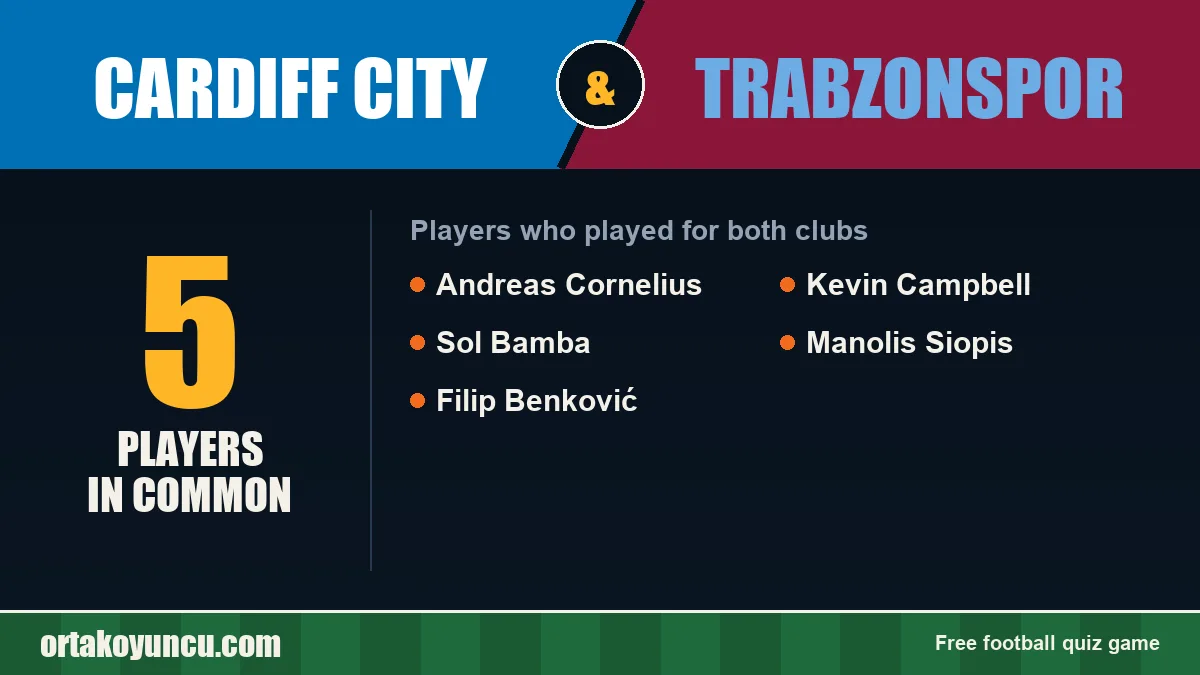 Players who played for both Cardiff City and Trabzonspor: 5 players