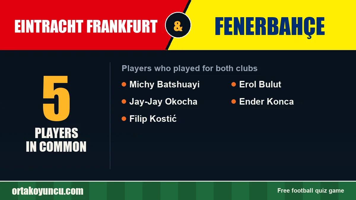 Players who played for both Eintracht Frankfurt and Fenerbahçe: 5 players
