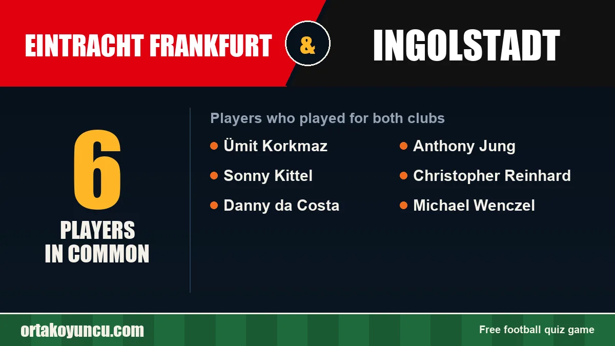 Players who played for both Eintracht Frankfurt and Ingolstadt: 6 players