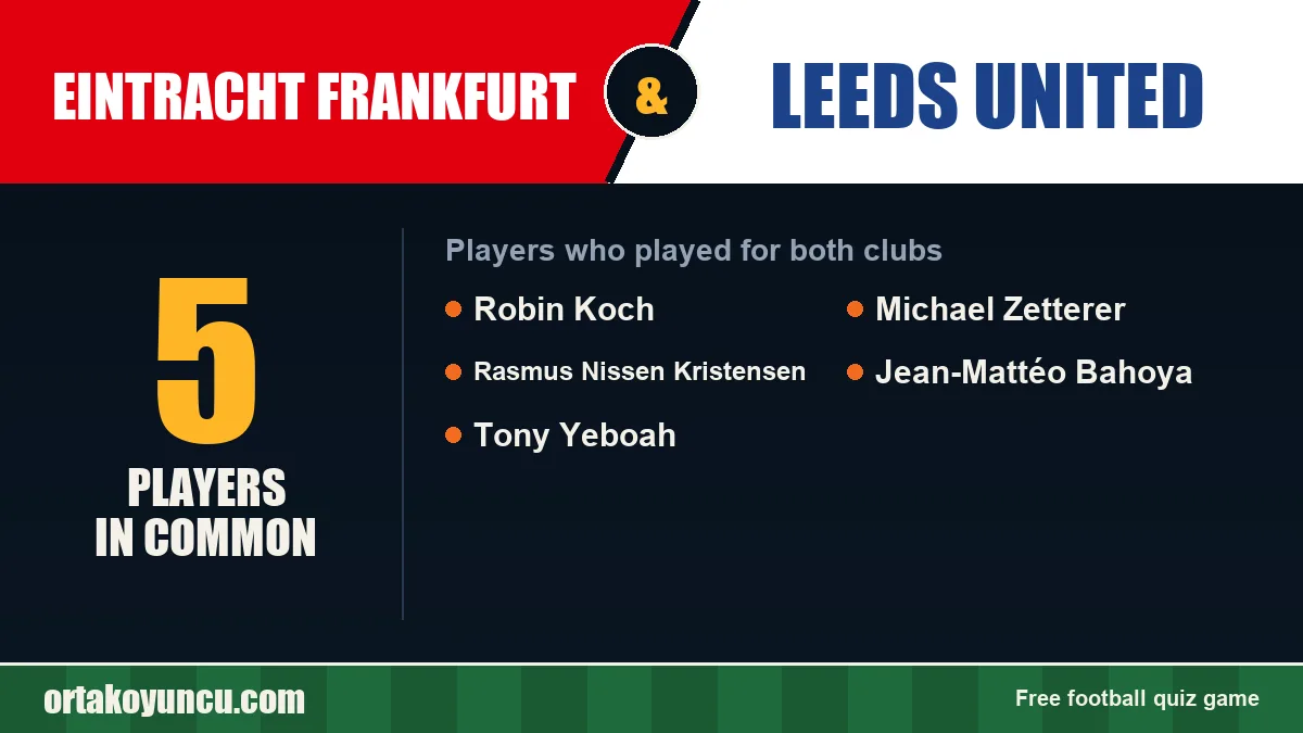Players who played for both Eintracht Frankfurt and Leeds United: 5 players