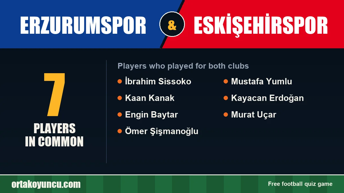 Players who played for both Erzurumspor and Eskişehirspor: 7 players