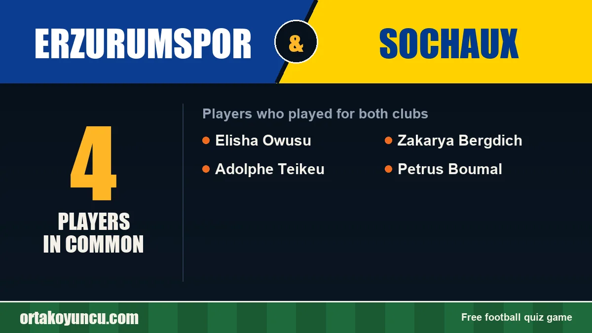 Players who played for both Erzurumspor and Sochaux: 4 players