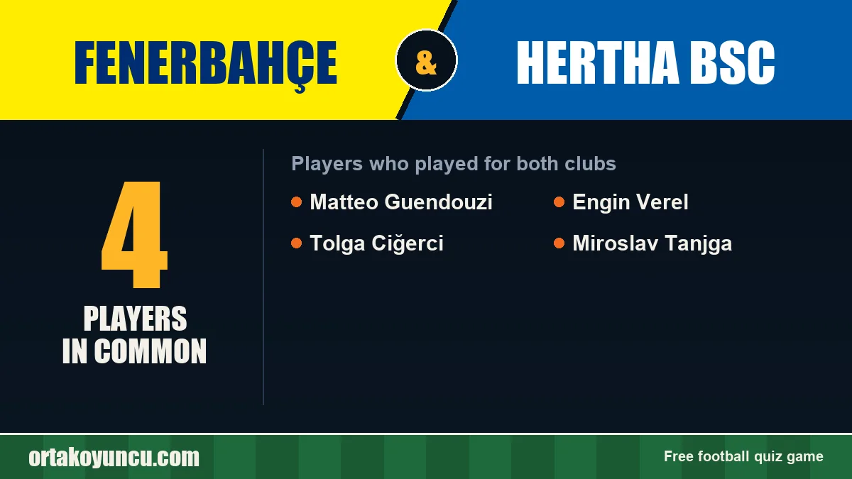 Players who played for both Fenerbahçe and Hertha BSC: 4 players