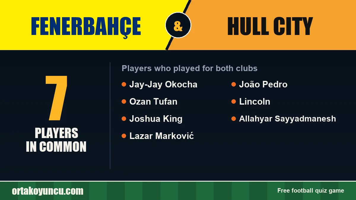 Players who played for both Fenerbahçe and Hull City: 7 players