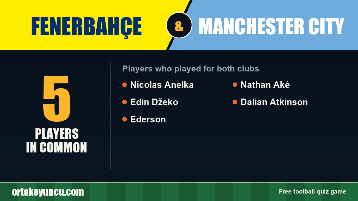 Players who played for both Fenerbahçe and Manchester City: 5 players