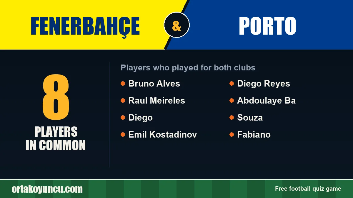 Players who played for both Fenerbahçe and Porto: 8 players