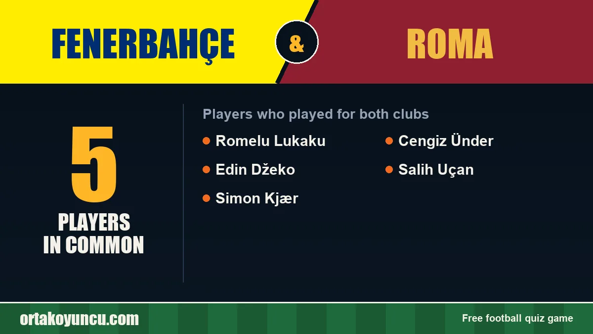 Players who played for both Fenerbahçe and Roma: 5 players