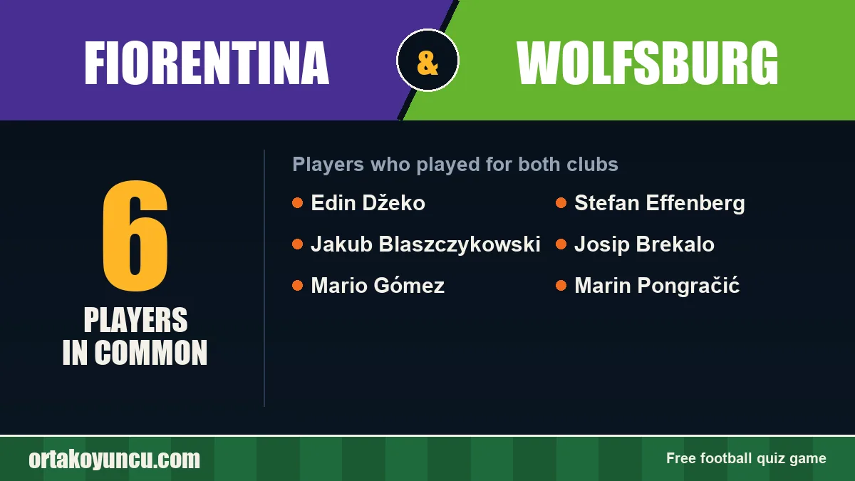 Players who played for both Fiorentina and Wolfsburg: 6 players