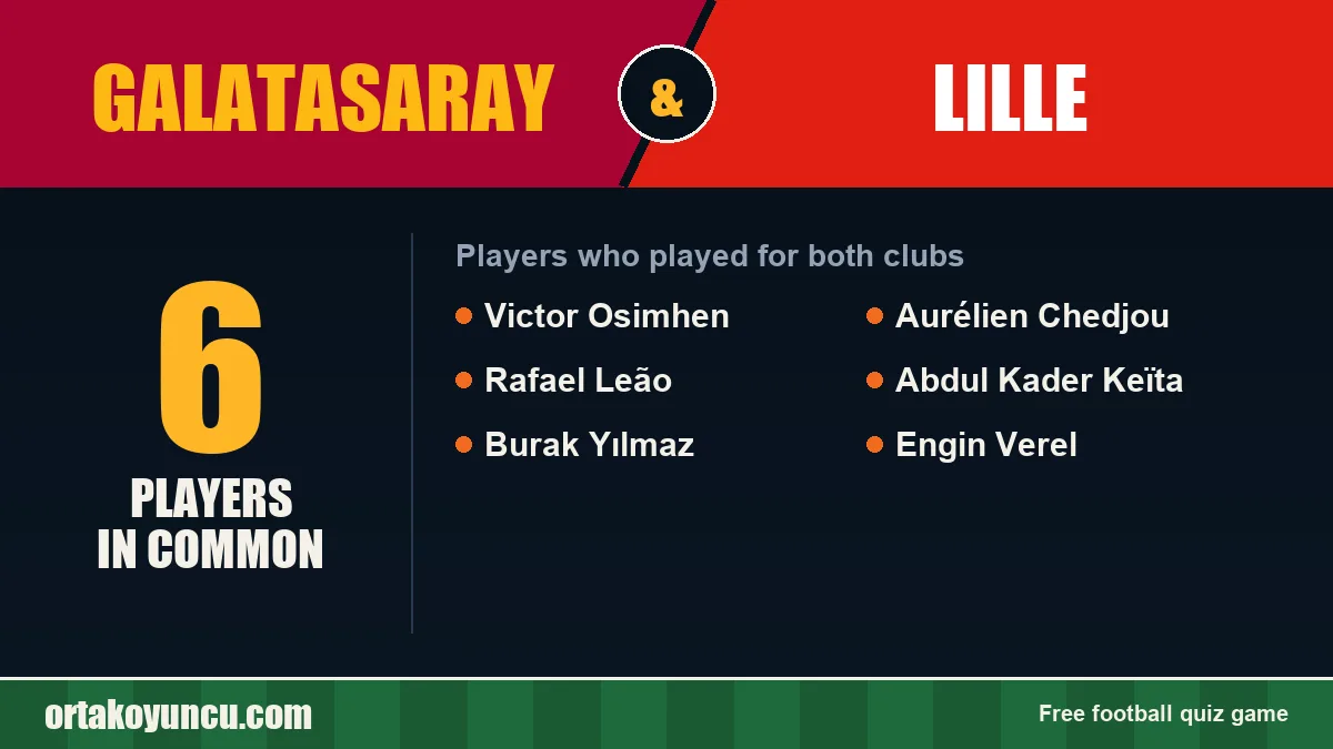 Players who played for both Galatasaray and Lille: 6 players