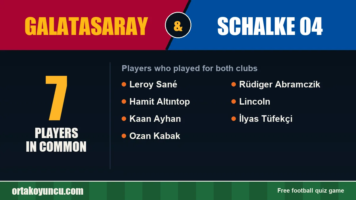 Players who played for both Galatasaray and Schalke 04: 7 players