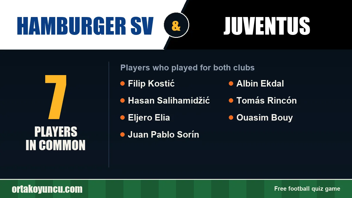 Players who played for both Hamburger SV and Juventus: 7 players