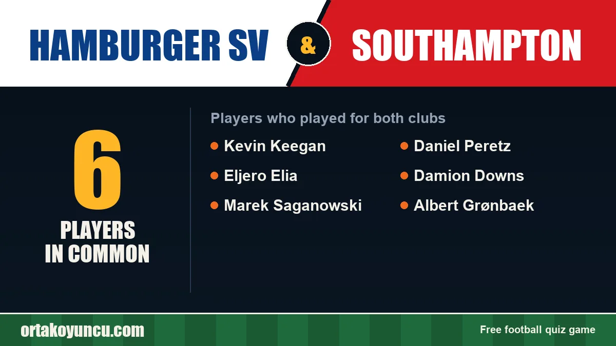 Players who played for both Hamburger SV and Southampton: 6 players