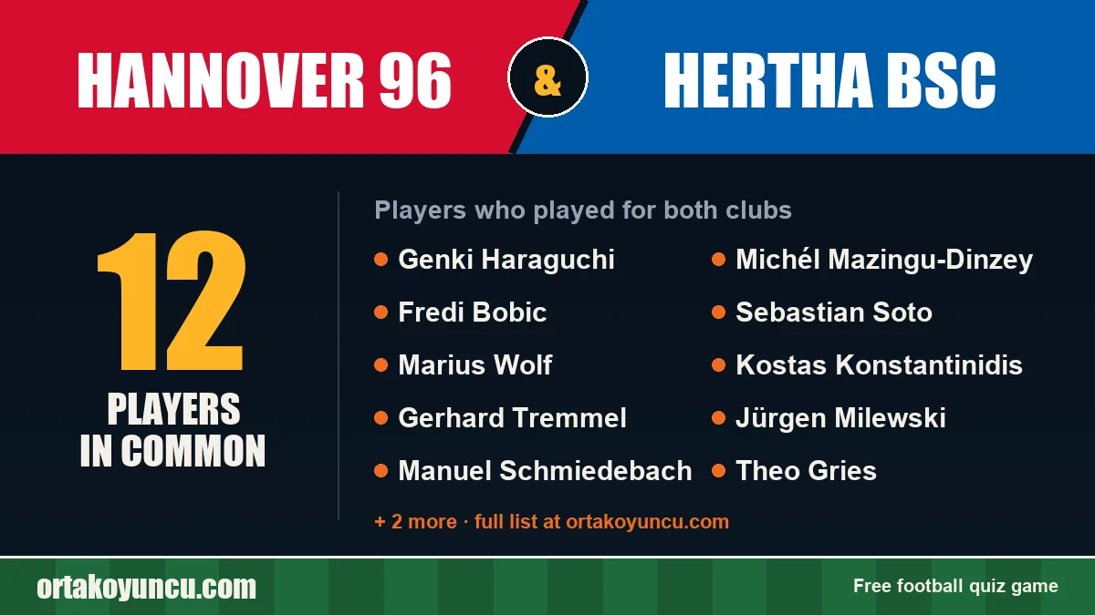 Players who played for both Hannover 96 and Hertha BSC: 12 players