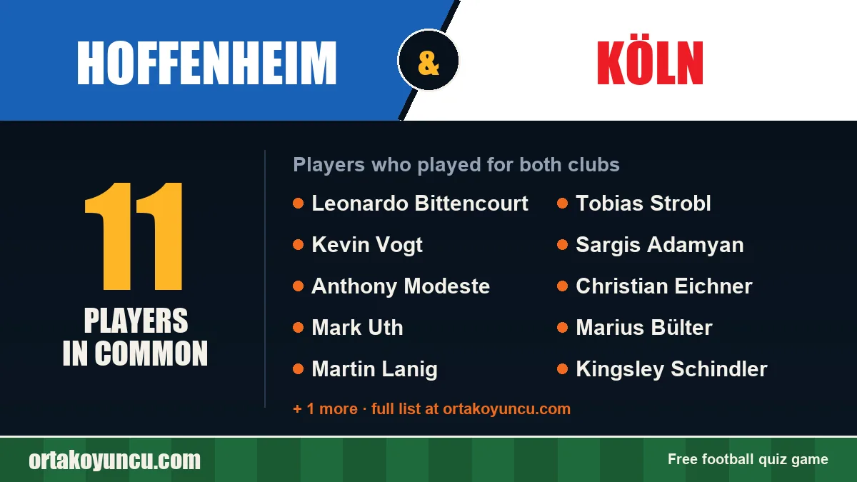 Players who played for both Hoffenheim and Köln: 11 players