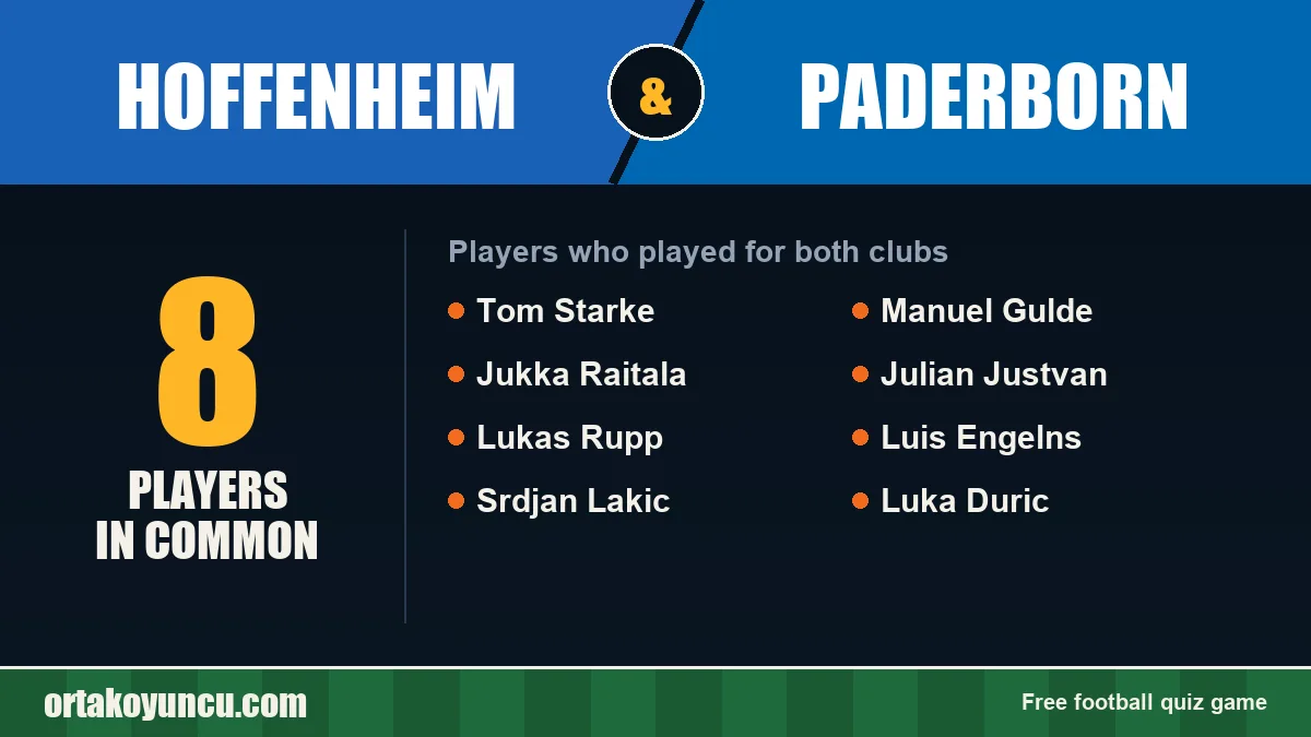 Players who played for both Hoffenheim and Paderborn: 8 players