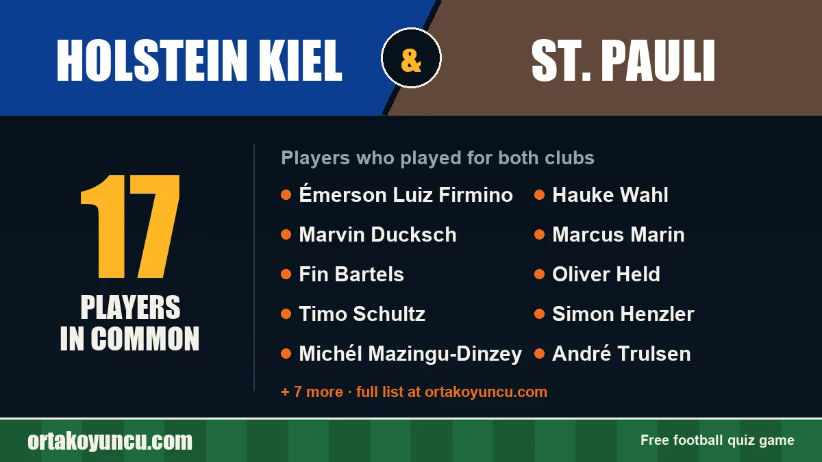Players who played for both Holstein Kiel and St. Pauli: 17 players