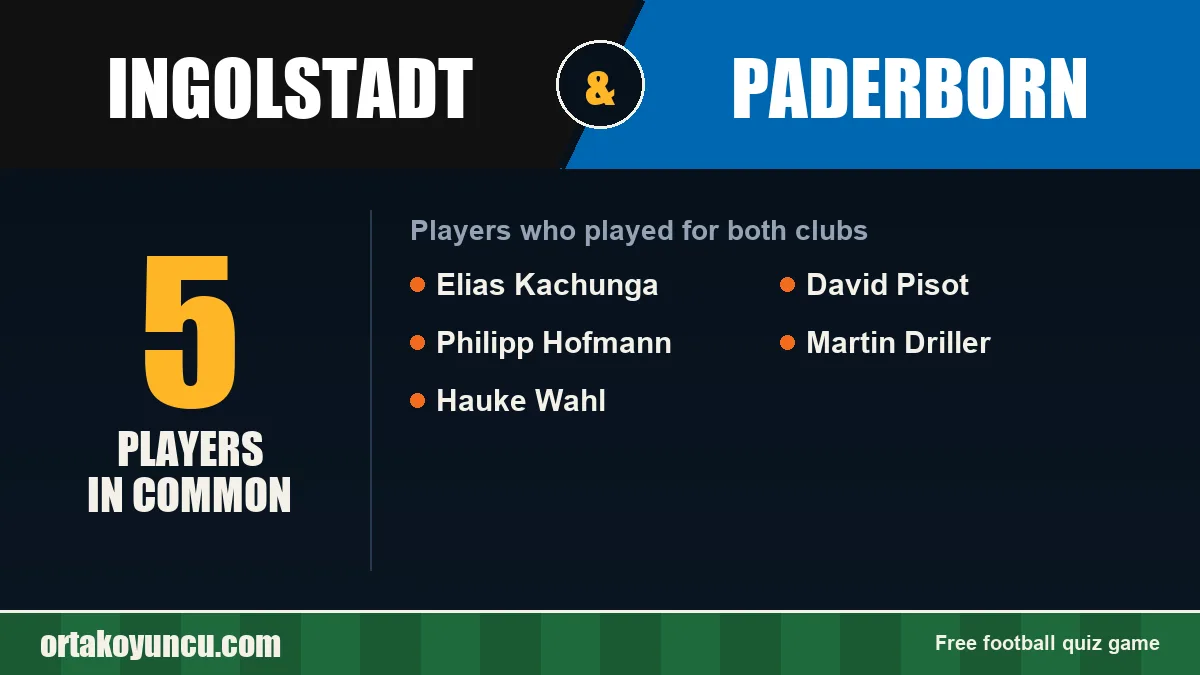 Players who played for both Ingolstadt and Paderborn: 5 players