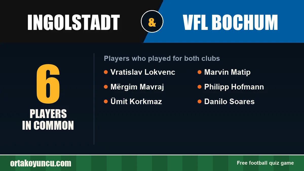 Players who played for both Ingolstadt and VfL Bochum: 6 players