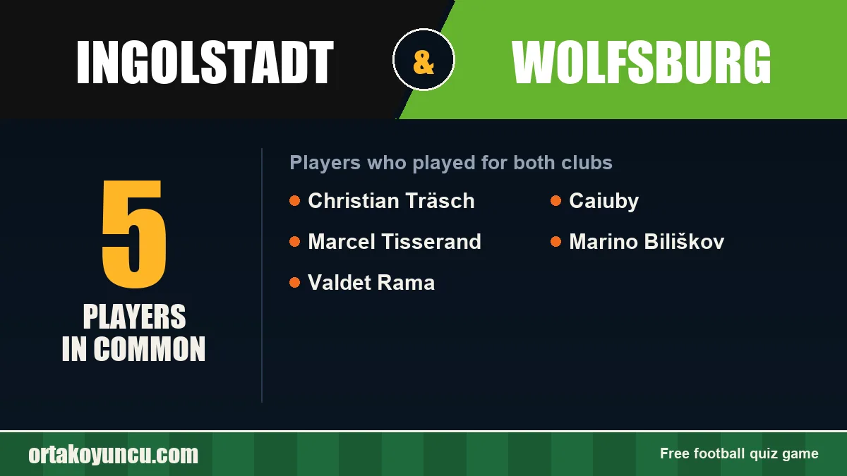 Players who played for both Ingolstadt and Wolfsburg: 5 players