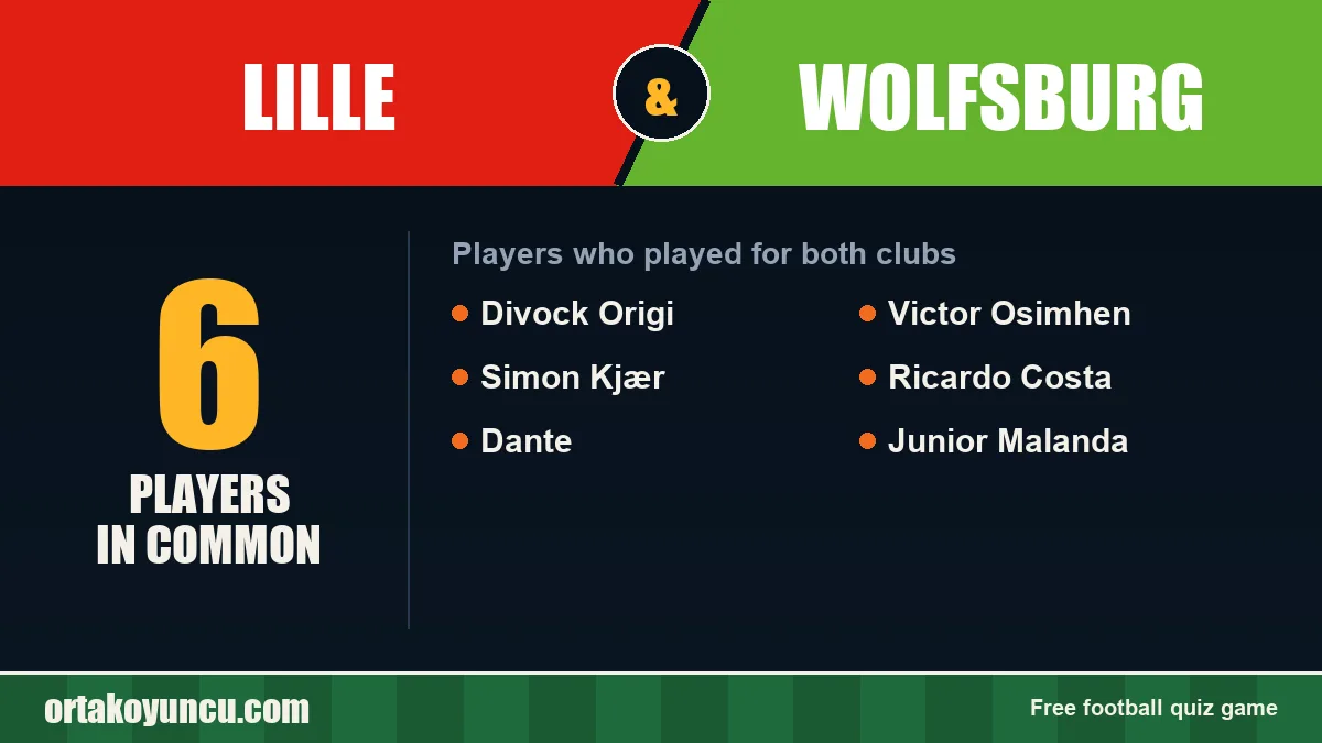 Players who played for both Lille and Wolfsburg: 6 players