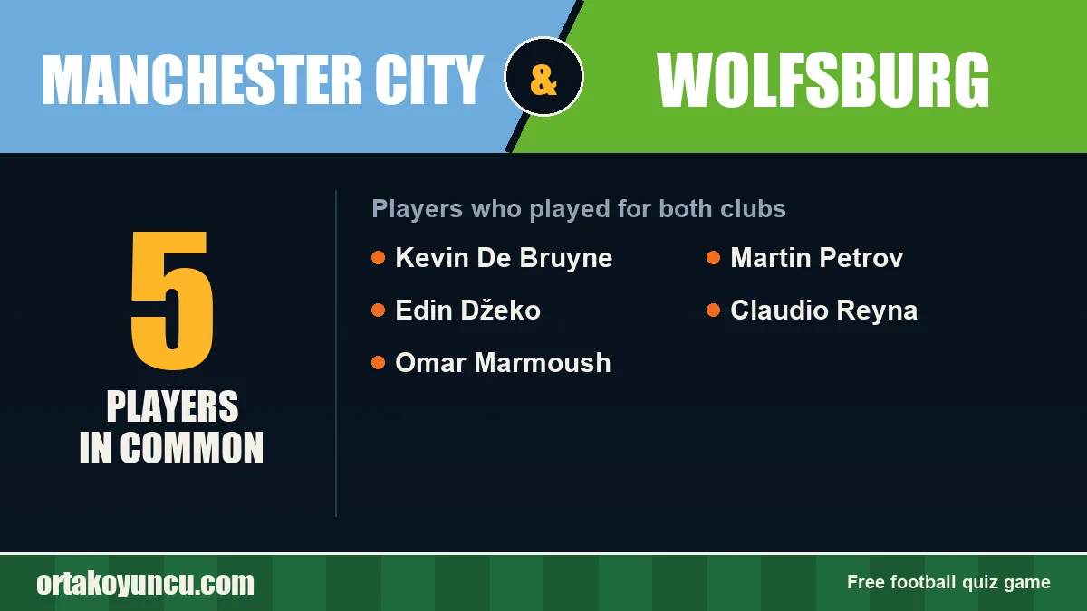 Players who played for both Manchester City and Wolfsburg: 5 players