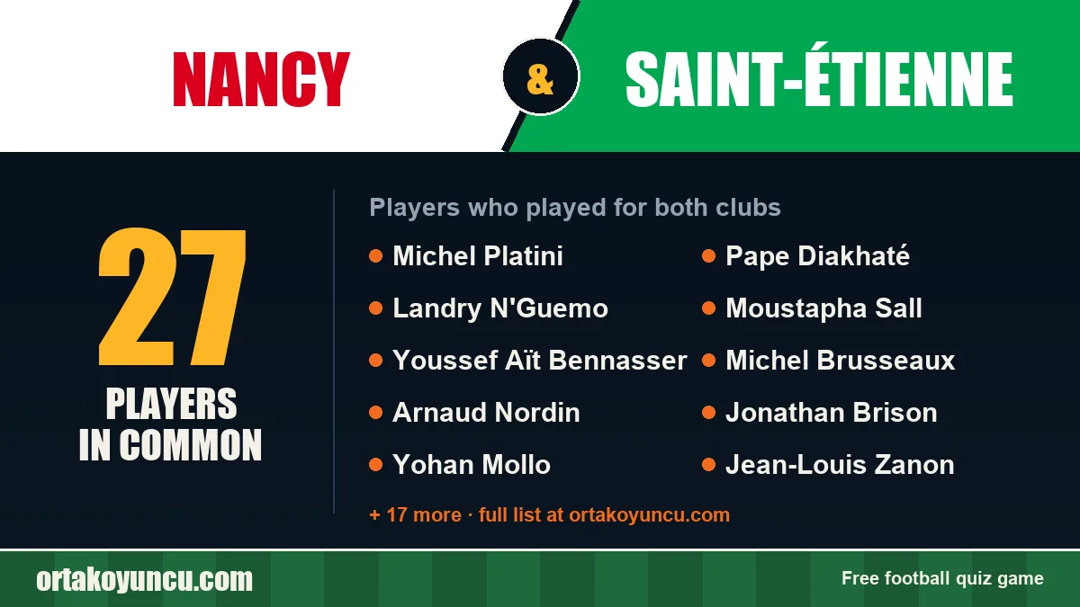 Players who played for both Nancy and Saint-Étienne: 27 players