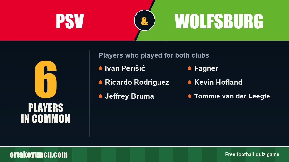 Players who played for both PSV and Wolfsburg: 6 players