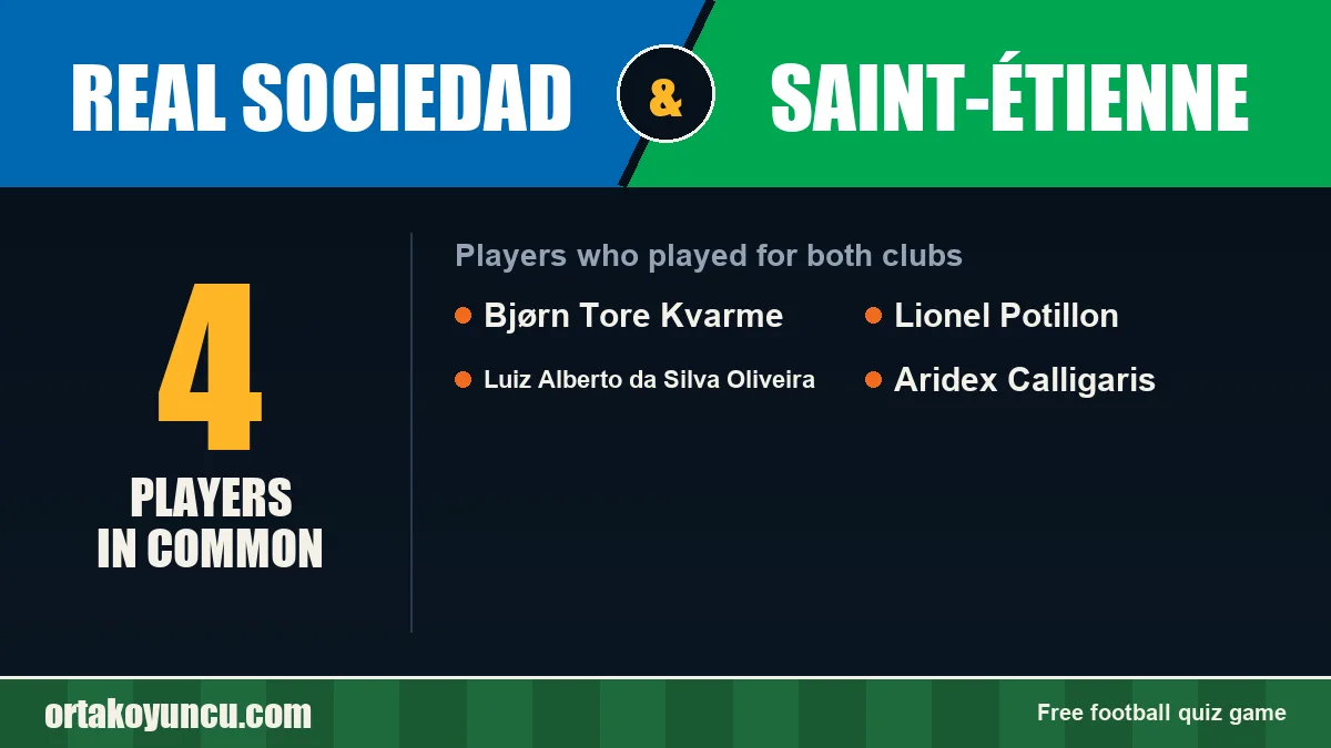 Players who played for both Real Sociedad and Saint-Étienne: 4 players