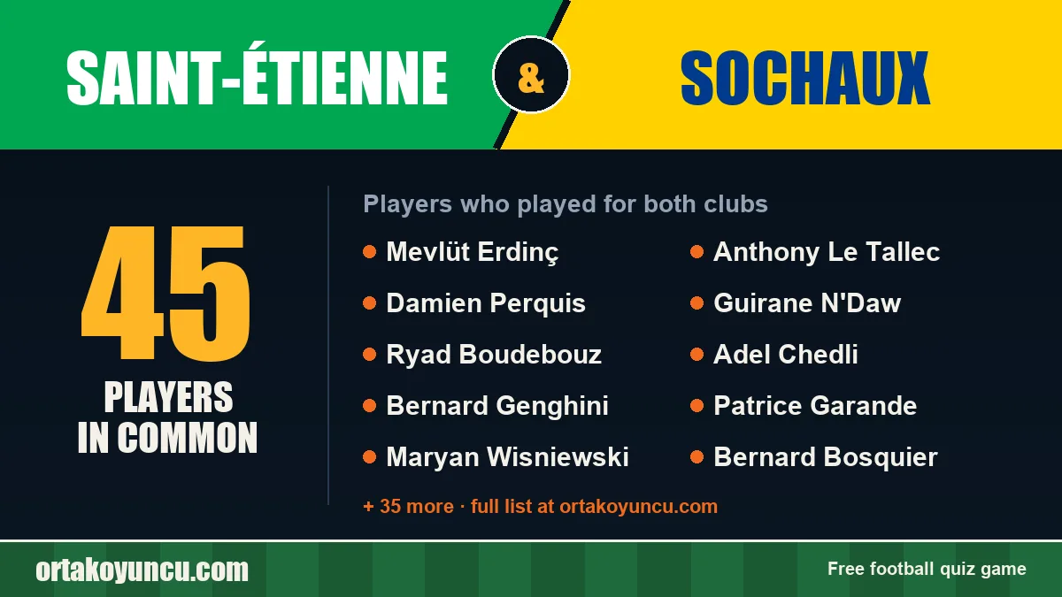 Players who played for both Saint-Étienne and Sochaux: 45 players