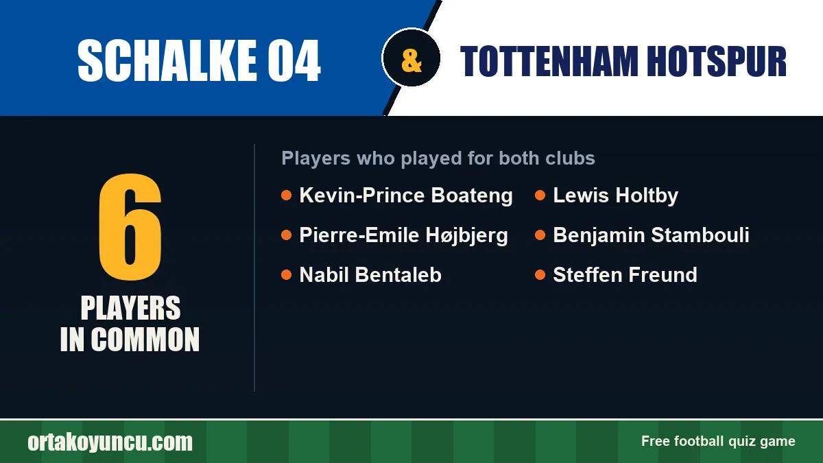 Players who played for both Schalke 04 and Tottenham Hotspur: 6 players