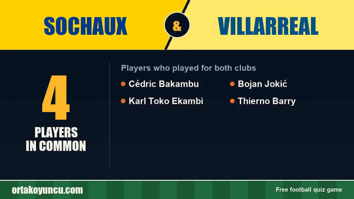 Players who played for both Sochaux and Villarreal: 4 players