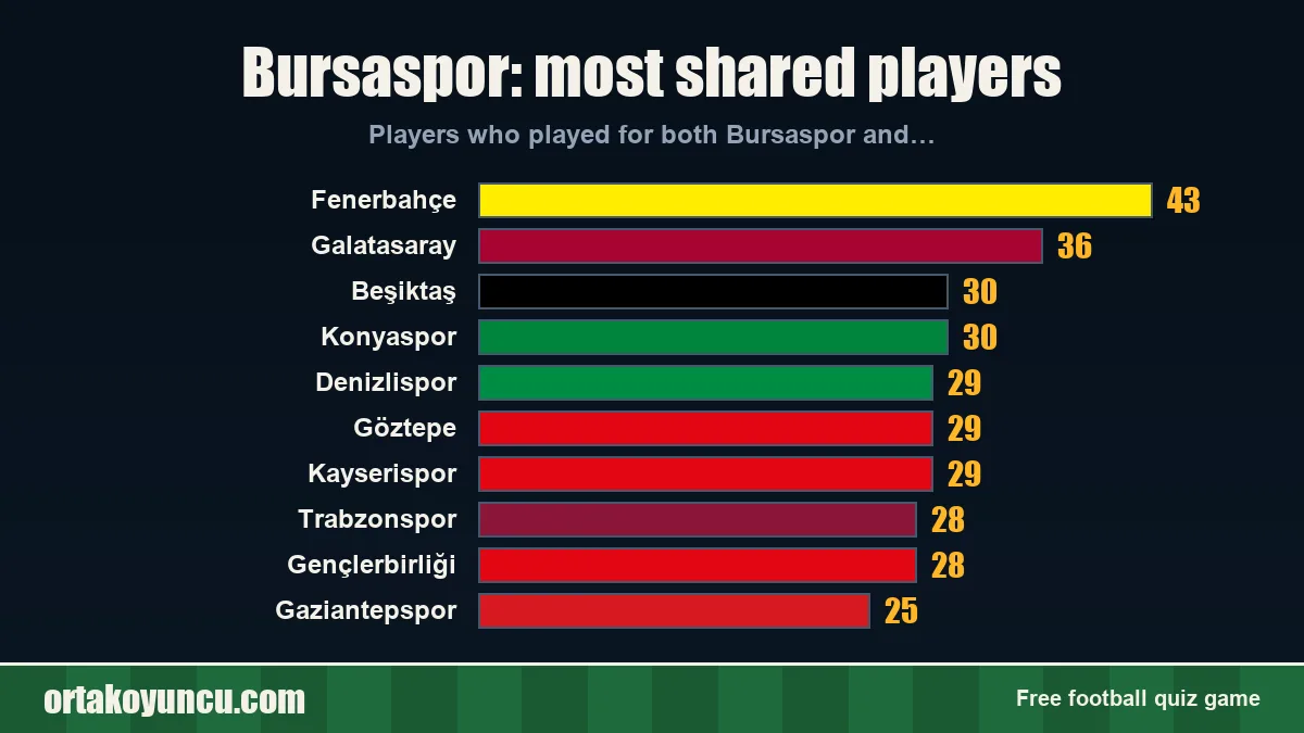 Bursaspor: which clubs share players with it?