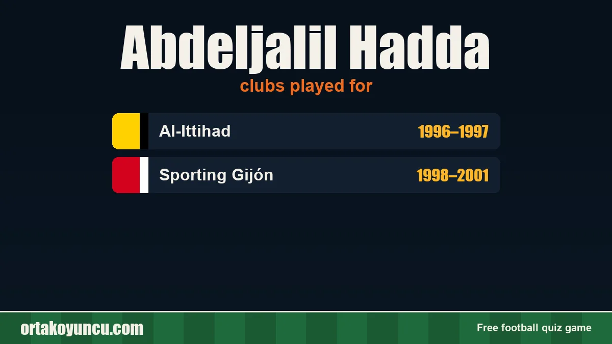 Abdeljalil Hadda: clubs and years