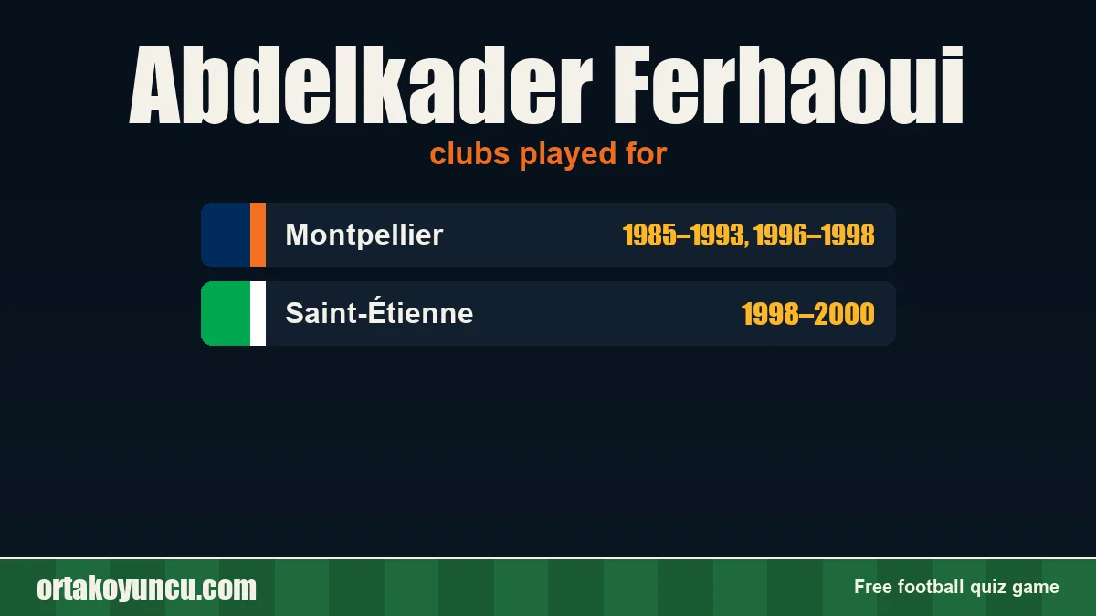 Abdelkader Ferhaoui: clubs and years